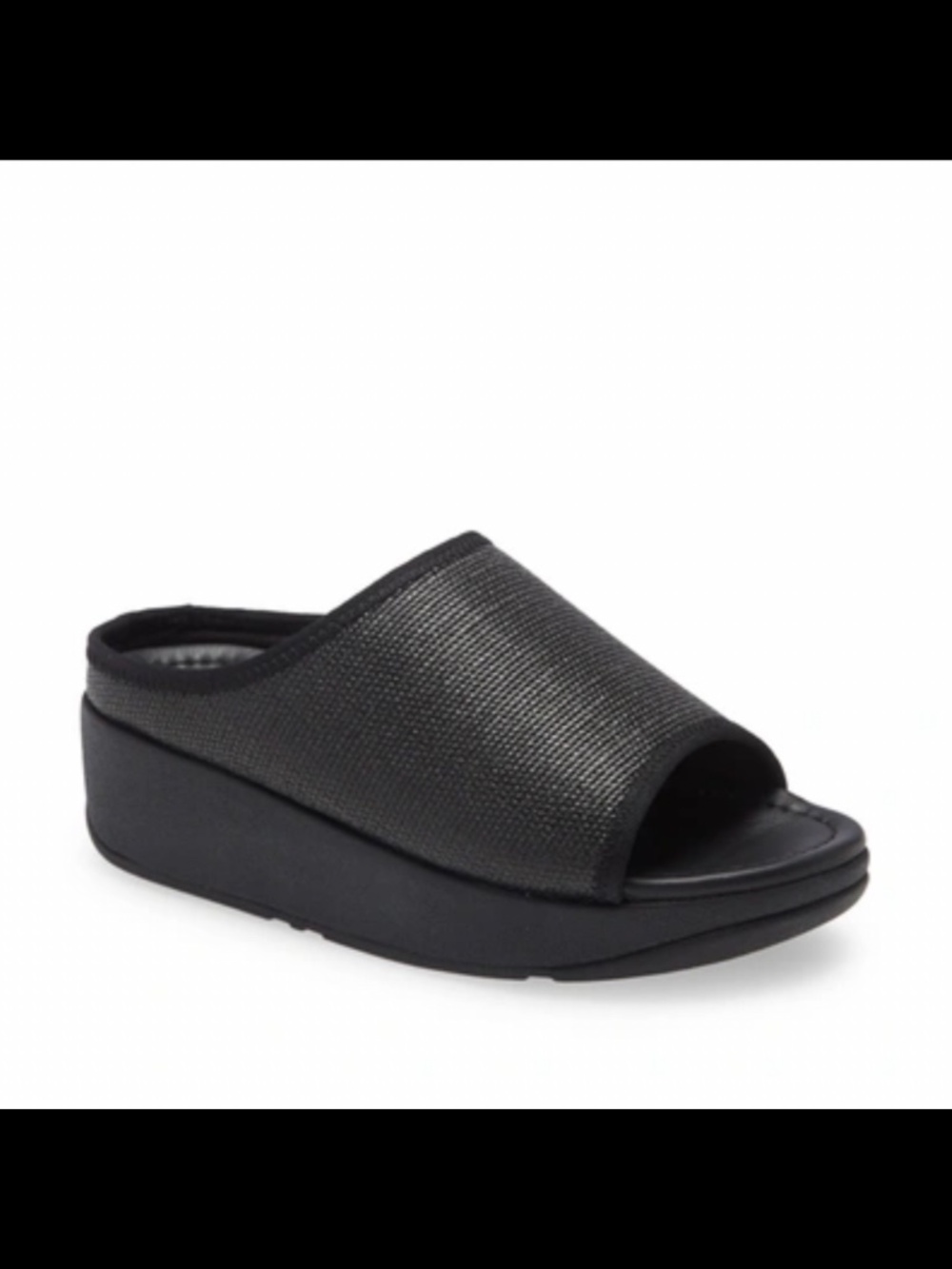 FitFlop Imogen Women's Black Comfort Slide Sandals Slip-On Wedge Casual - 7